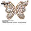 Electroplated Brooch Rhinestone Butterfly for Women, Vintage Lapel Lightweight Metal Pin, Hats Clothes Dress Decorative Jewelry Accessories