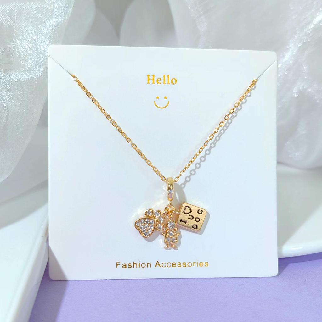 18k vergoldete Zirkonium- und Titanstahl-Anhänger-Halskette - Damen Qixi Valentinstag Geschenk