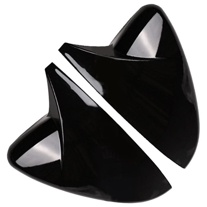 2Pcs Side Wing Mirror Cover Caps Rearview Mirror Cover Cap Carbon Fiber/Glossy Black For Mazda 3 Axela
