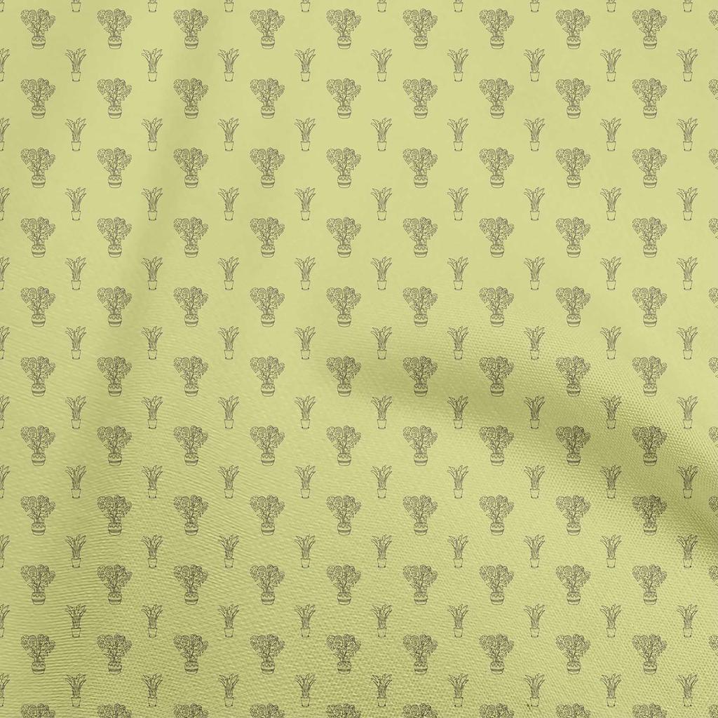 oneOone Cotton Flex Light Green Fabric House Plants Diy Clothing Quilting Fabric Print Fabric By Yard 40 Inch
