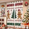 Set Of 2 Christmas Gingerbread Print Perforated Curtains Multiple Sizes Living Room Bedroom Holiday Insulation Decoration Curtain Blackout For Area