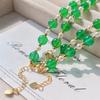 High Quality Vitreous Emperor Green Chalcedony Artificial Crystal Pearl Clavicle Chain Necklace