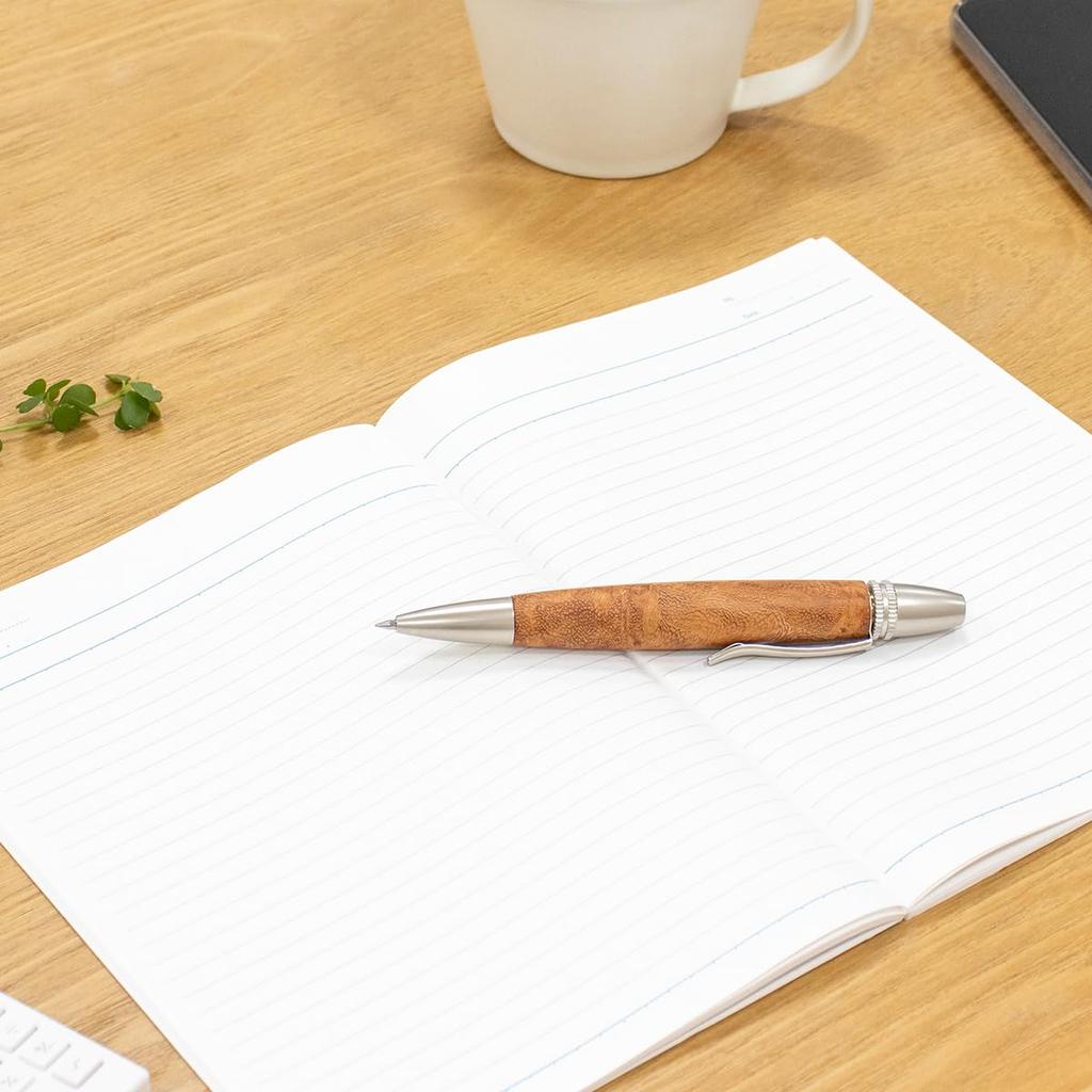 Luminio Wooden Ballpoint Thick Made In Japan with Fine with Jetstream Refills Pen, Jetstream, Barrel, Wood, 0.5mm [Compatible (SXR) 0.38-1.0mm] (Kinu