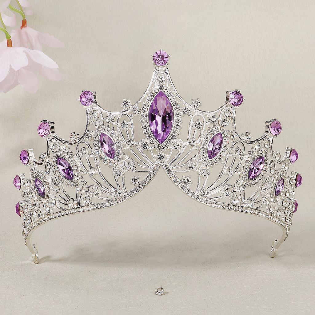 European and American Wedding Headwear Baroque Retro Large Crown Prom Party Hair Accessories New Luxury Rhinestone Bridal Crown