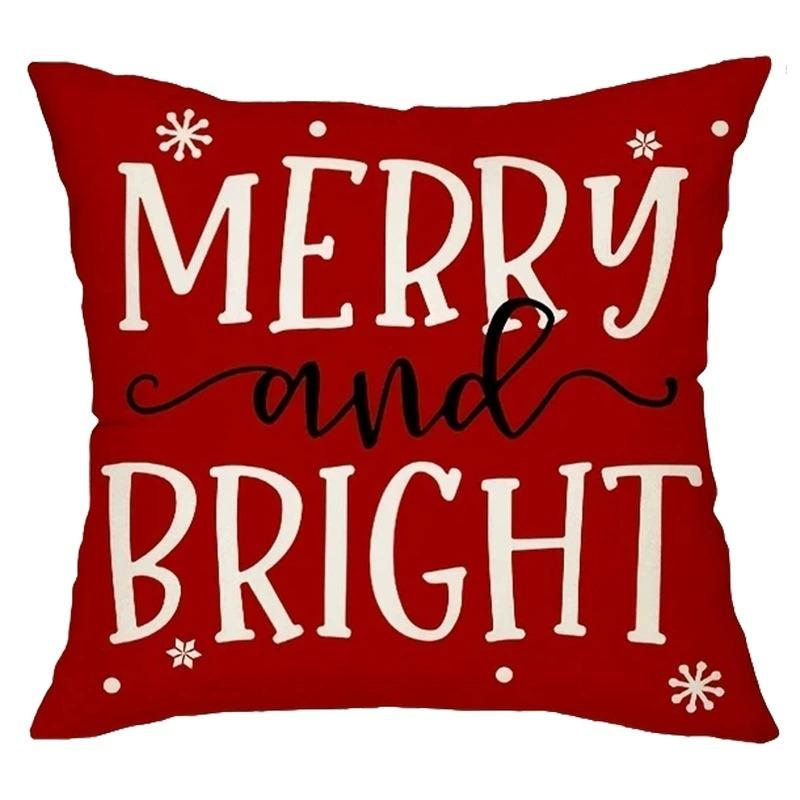 Weihnachts-Kissenbezüge 45x45cm Kissenbezüge Navidad Xmas Wurfkissenbezüge Für Zuhause Sofa Weihnachtsdekorationen