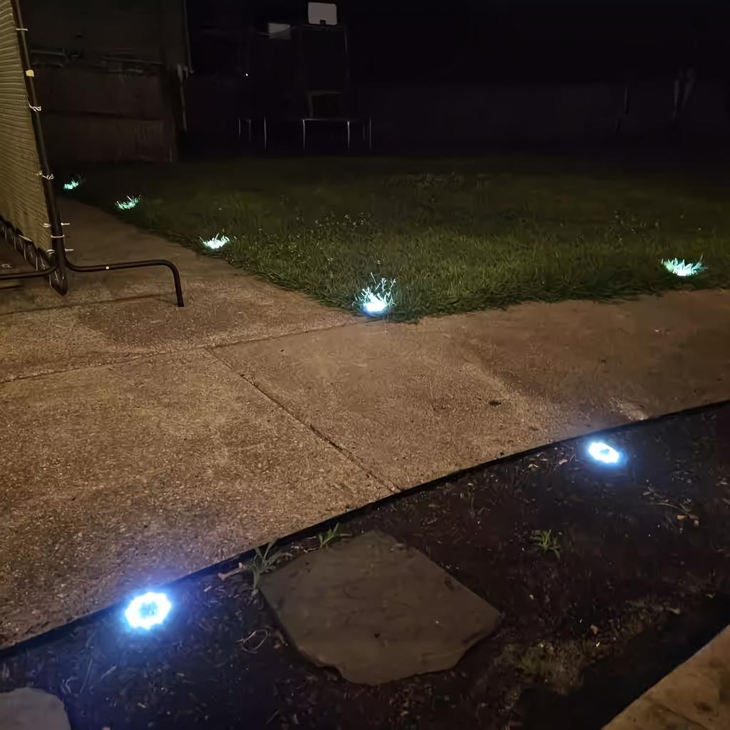 Solar Ground Spotlight Geo Lights,Outdoor Landscape Lights,LED Rotating Disc Lights,Garden Lawn Lighting,Floor Lamp, Pathway Yard Walkway Patio Lawn