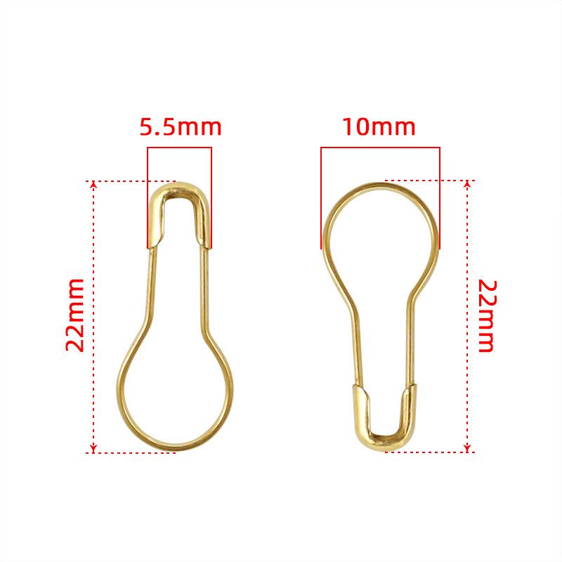30pcs Small Safety Pins 22mm Gourd Shaped Gold Color Iron Pins DIY Knitting Crocheting Tools