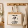 Sac cabas - PLANETEE - Collection « J'peux pas minimaliste » - toile jute et coton - 21 L (43×33×21 cm) - illustration au trait noir