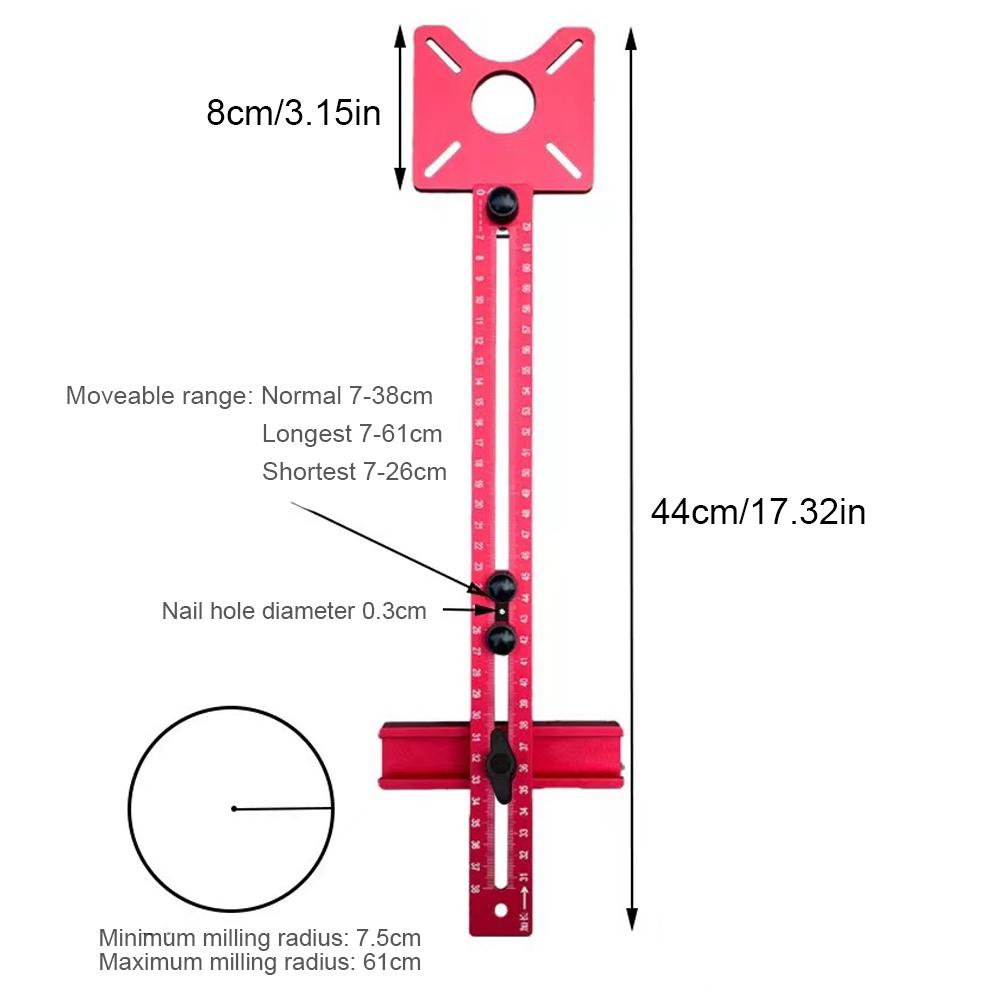 4 in 1 Router Milling Groove Bracket Adjustable Cabinet Hardware Jig MM/Inch Multifunctional Router Circle Cutting Guide Tools