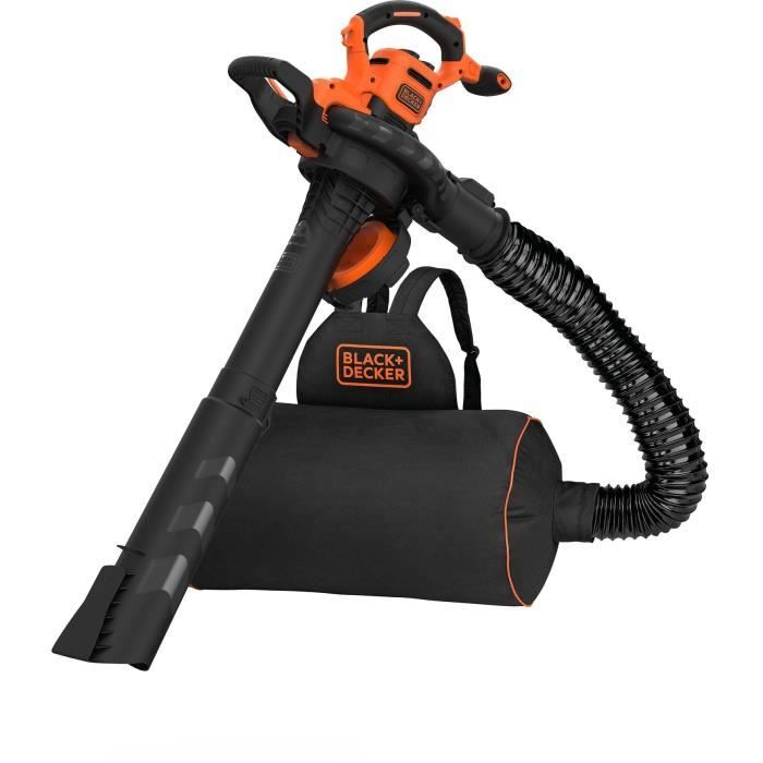 Aspirator suflător tocător cu fir BLACK+DECKER - BEBLV300-QS - 3000 W - Sac 72L - Sistem cu tub dublu
