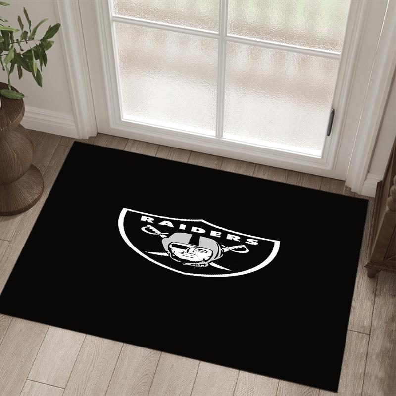 Las Vegas Raiders Design Crystal Velvet Carpet Cozy Non?Slip Printed Rug For Bedroom Living Room Entrance