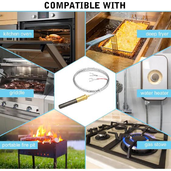 5PACK 36" 750mv Thermopile Generator for Anets - Gas Fireplace, Water Heater, Gas Fryer - Replacement Part Number Q313A 60125501 60J79 60J7901 H5882