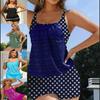 2025 European & American High-Waisted Flat-Leg Split Bikini - Women's Sexy & Conservative Swimsuit