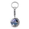 Mystical Starry Sky Double-sided Rotating Moon Pendant Keychain Creative Design