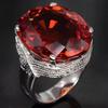 WOSIKATE Exaggerated Inlaid Goose Egg Shaped Ruby Ring for Women Trendy Fashion Jewelry Engagement Ring  Copperjewelry