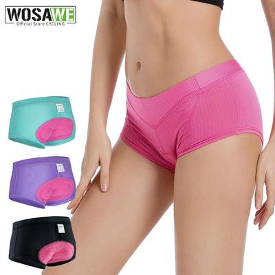 Wosawe מכנסי רכיבה קצרים 3D ג'ל מרופד נשים תחתוני רכיבה על אופני כביש תחתוני אופניים