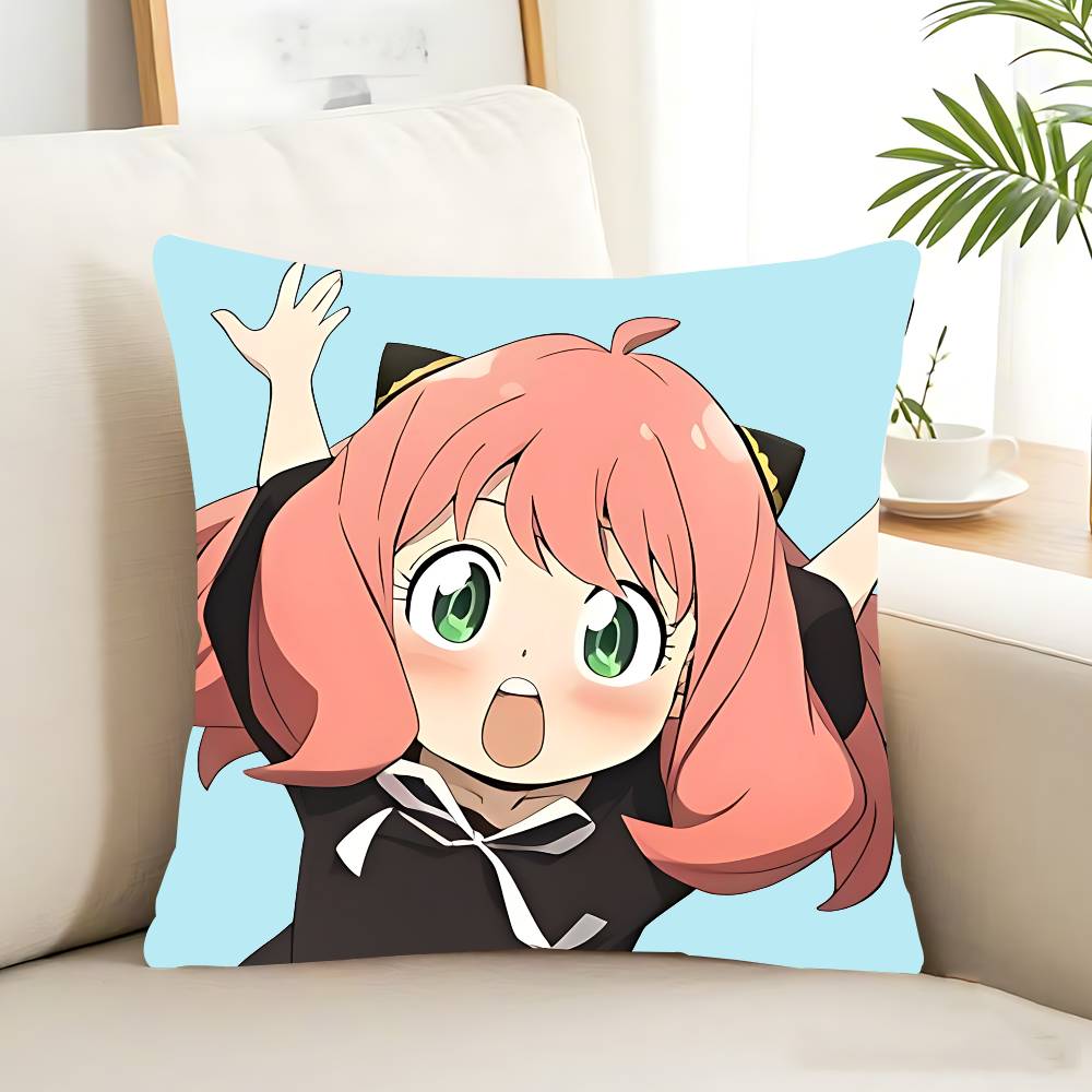 Anime Spy X Family Anya Pillow Case Removable Washable Cushion Cover – All-Season Soft Linen