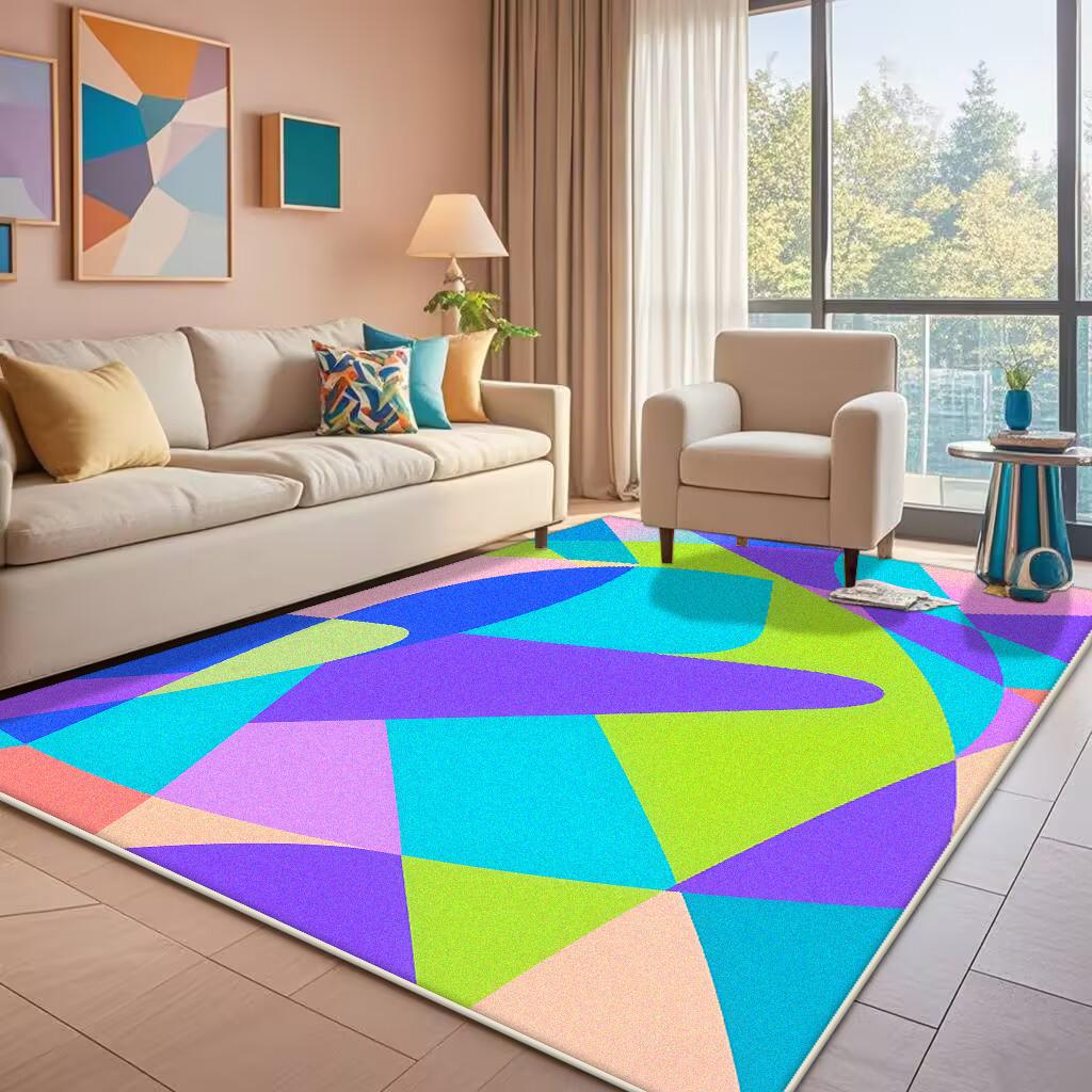 Abstract Color Living Room Carpet Modern Luxury Home Bedroom Bedside Mat Easy To Care Cloakroom Coffee Table Rug Tapis