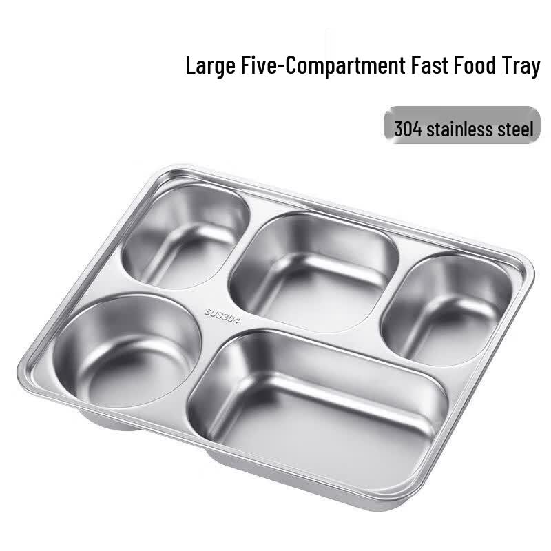 HUIHUADU 304 Stainless Steel Divided Lunch Tray