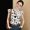 La Chapelle Women's Polka Dot Bow Chiffon Blouse