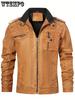 Men's Casual Vintage Style PU Leather Jacket With Pockets -  Stylish & Durable - For Everyday Wear - Perfect Gift for Fashionable Men