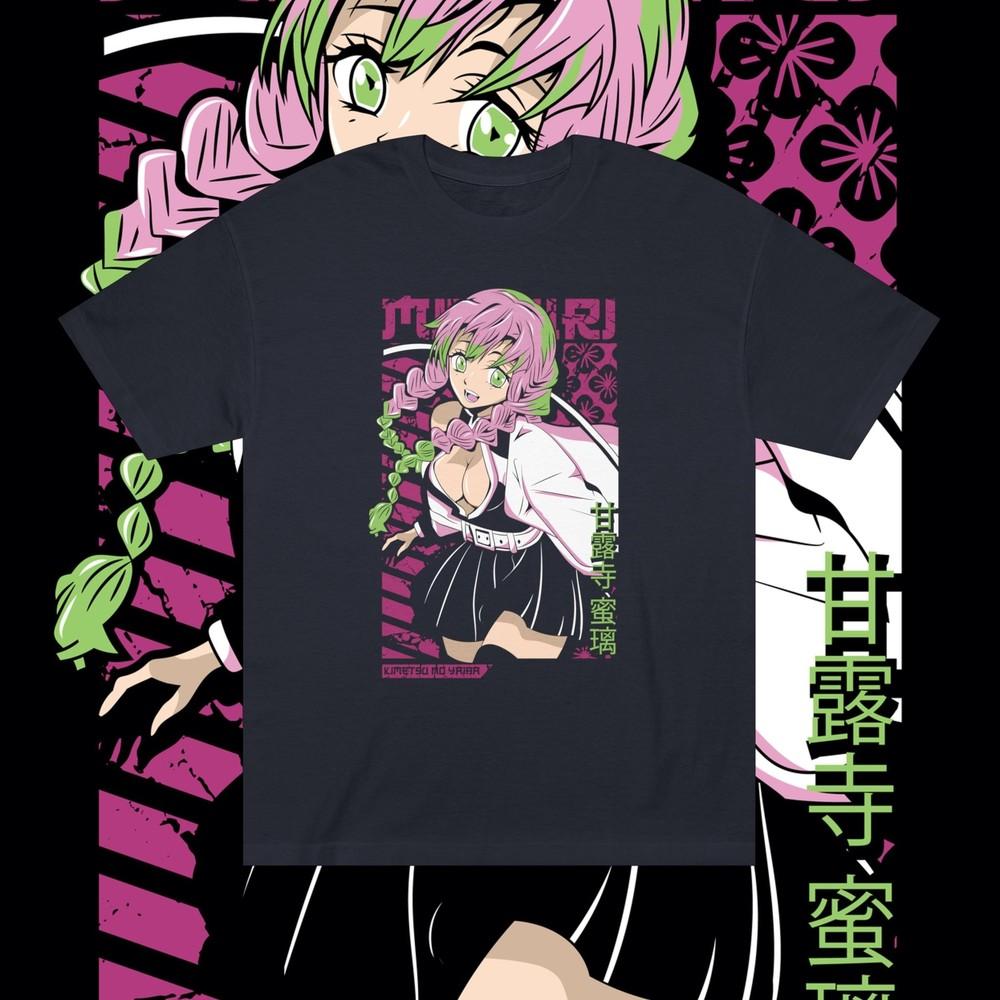 Mitsuri Kanroji Demon Slayer Tee Unisex Anime Graphic Tshirt Kimetsu No Yaiba L
