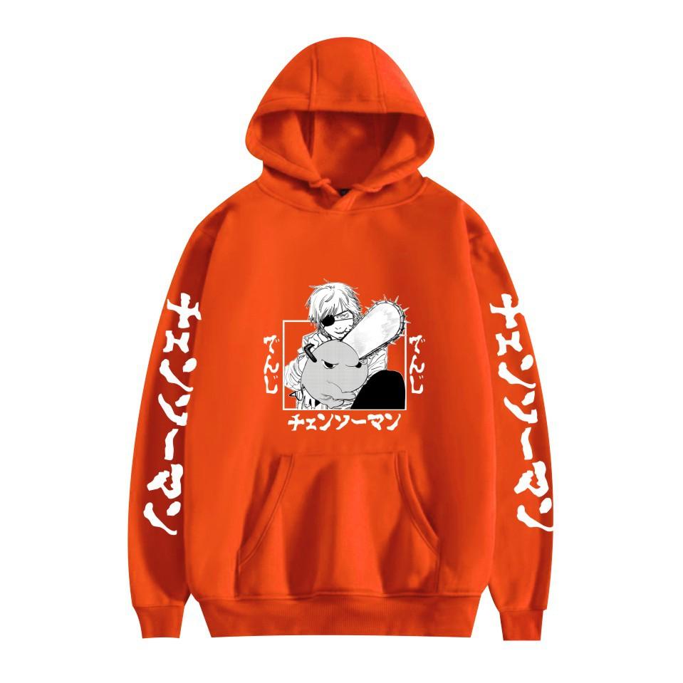 

New Arrivals Couple Fashion for Fans of Chainsaw Man Anime Printed Sweatshirt Outdoor Sport Cosplay Pullovers Hoodie XXS помаранчевий