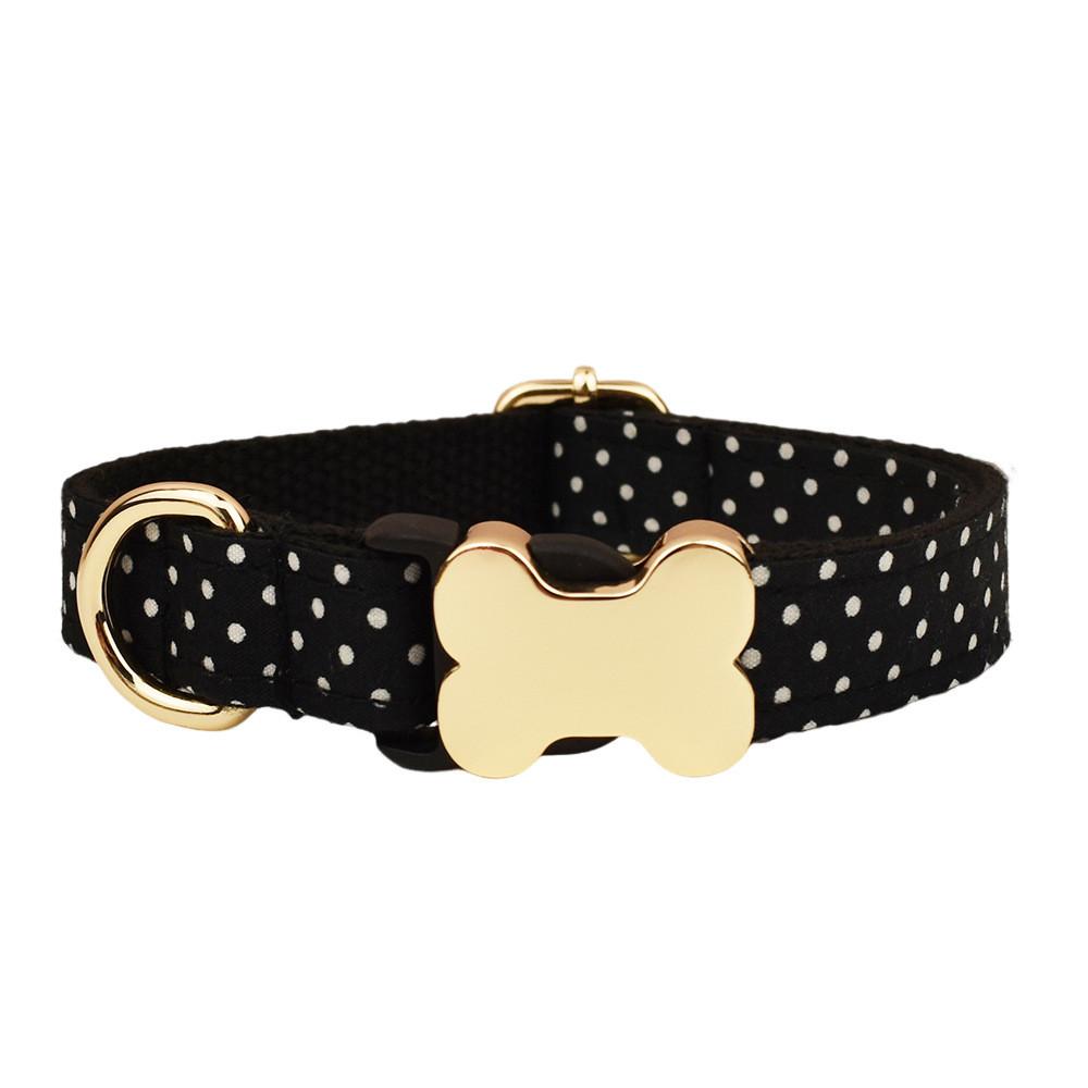 Pet Dog Collar With Printed Design And Bone Decoration For Small Medium Large Pets