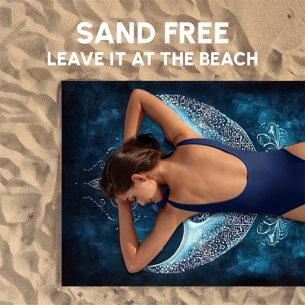 Bohemian Rog Mandala Strandlaken, Oceaanleven Kunst Sneldrogend Zandvrij Microvezel Badlaken voor Zomerstrand Reizen