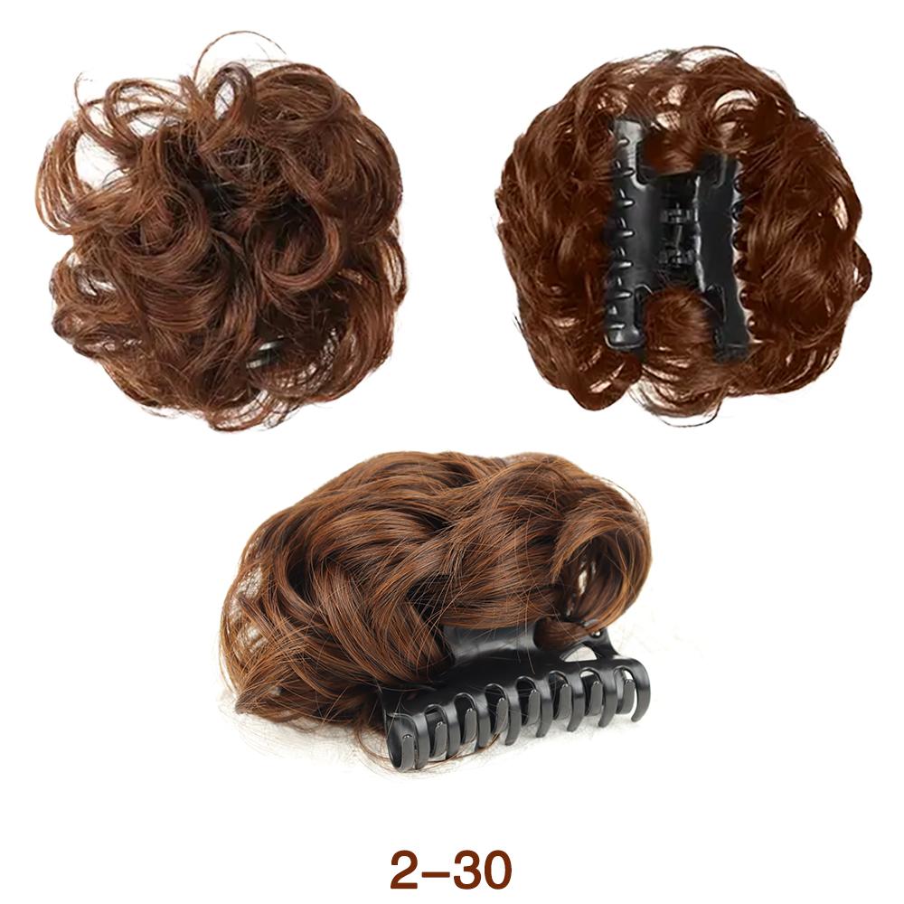 MISSQUEEN Short Curly Wig Synthetic Claw Clip In Messy Bun Hairpiece Ponytail Hair Extensions Tousled Updo Hairpieces For Elegant Women Daily Wear