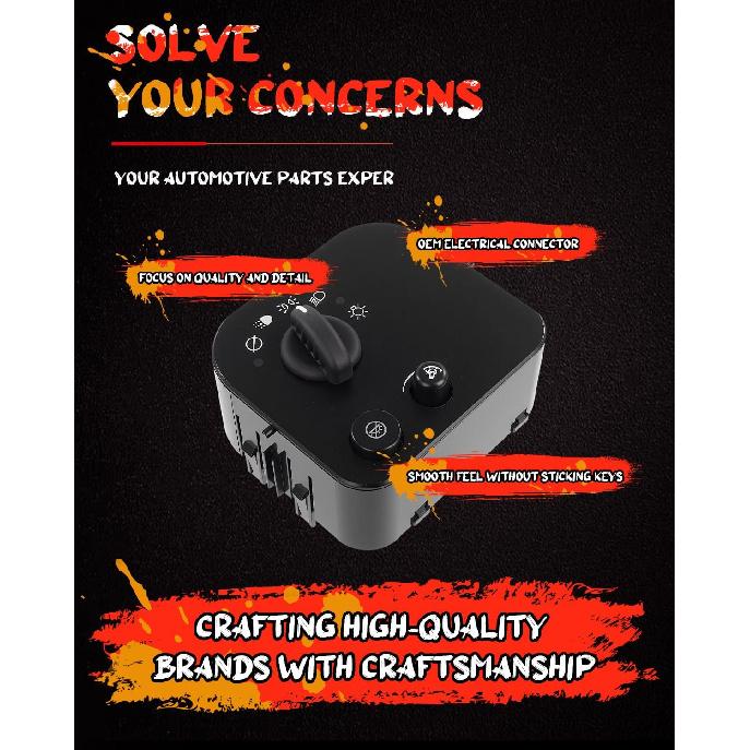 CCIYU Headlight Lamp Dimmer Switch Fit 2004 for Buick Rainier 2003-2007 for Chevrolet Express 1500 2500 3500,2003-2009 for Trailblazer 2003-2007 for