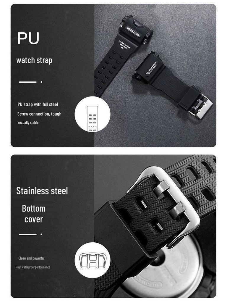 Waterproof Dual Display Alarm Clock Sports Watch for Teens and Men