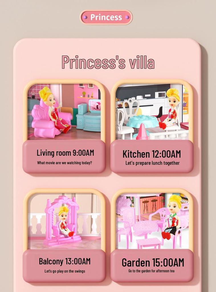 Children's Princess Castle Playhouse Assembly Toy Set Educational Building Blocks