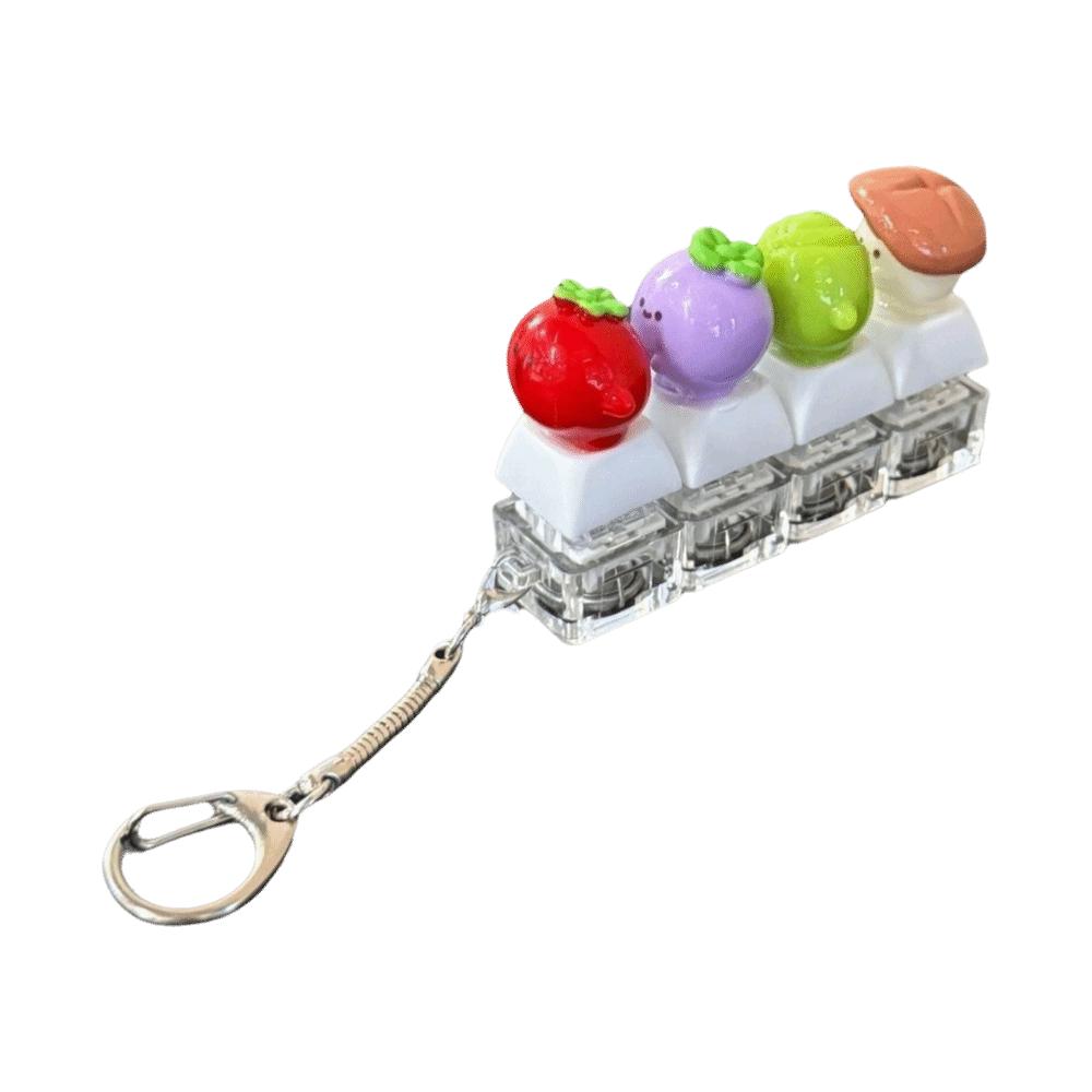 Keyboard Anti-stress Toy Pendant Mechanical Fidget Keychain Stress Relief Clicker  Bag Charms