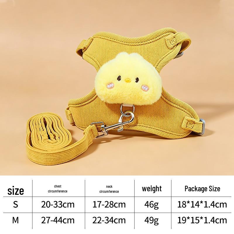 Cartoon Cat Anti-Escape Harness Vest for Small Dogs - Outdoor Leash