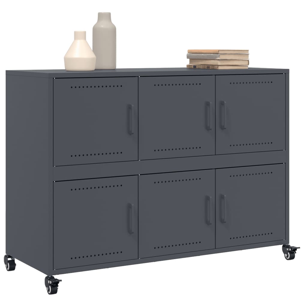 Sideboard Anthracite 100.5 X 39 X 72 Cm Steel