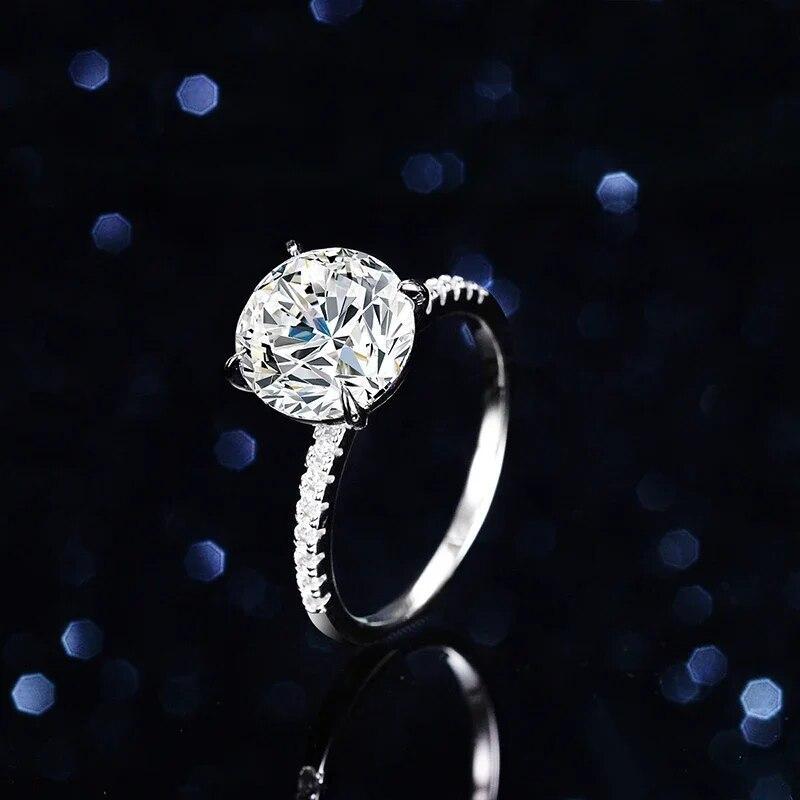 5ct Moissanite Ring Lab Diamond VVS1 925 Sterling Silver Engagement Promise Wedding Band Fine Jewelry with GRA for Women