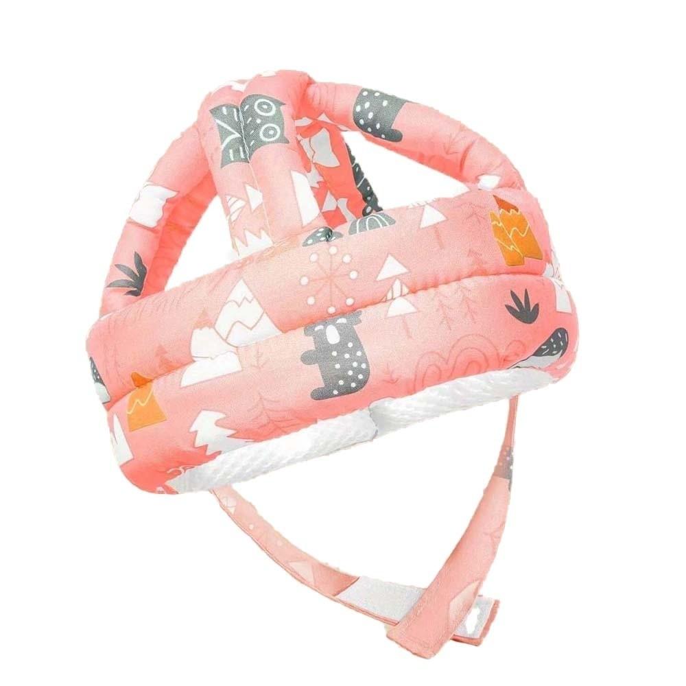 Cartoon Pattern Head Protector Adjustable Strap Infant Cap Safety Helmet  Crawling Practice