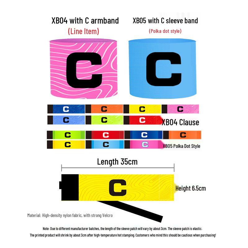 Wow Custom Captain C Armband Velcro Kids' Team Badge for Football Match Training