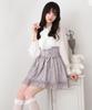 Choose your favorite lace frill ribbon skirt, long, lavender gray, size 3L, mass-produced, landmine style, sickly cute, Yumetenbo
