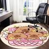 1pc Cute Capybara Floral Basket Chair Carpet for Office, Soft Comfortable Mat For Office, Living Room, Bedroom, Machine Washable Carpet Yy251112176