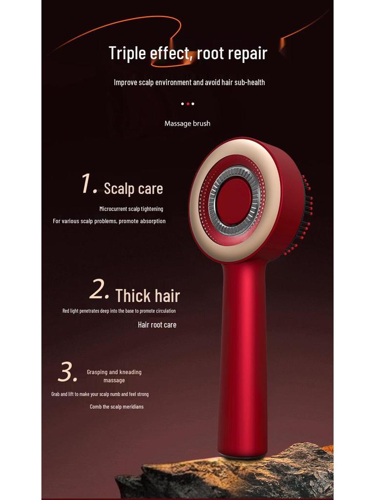 Multipurpose Hair Care Comb: Scalp Medicine Applicator, Bianstone, Scalp Massager, Liquid Guide, Red Light Therapy, and Massage Tool.