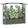 Elevated Planter with Trellis and Hanging Roof Light Grey 204 X 40 X 141 Cm PP