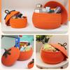 Halloween Woven Pumpkin Basket with Lid Pumpkin Gift Basket Multi-Function Candy Basket Decorative for Candy Snacks Toys