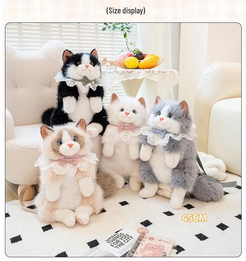 Cat Plush Backpack & Kitten Doll - Stuffed Toy Gift for Kids