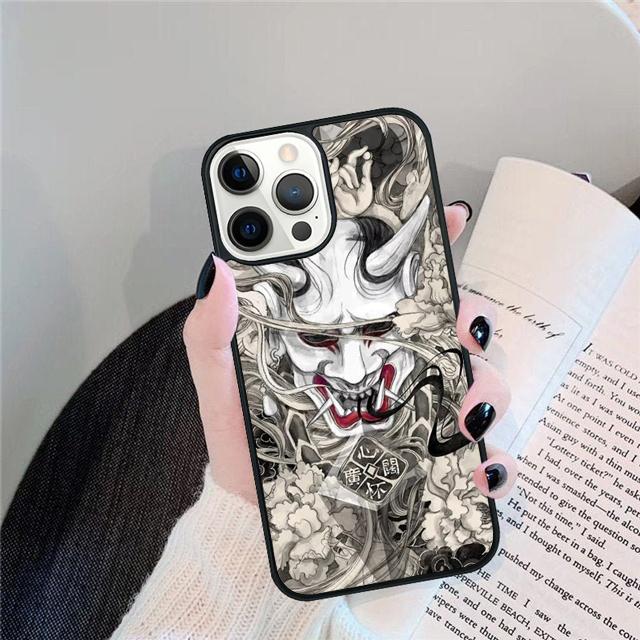 Oni Mask Phone Case Cover For iPhone 17 Air 15 16 14 13 12 Pro Max 11 Pro Max Plus Coque Shell
