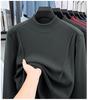 Men's Versatile Winter Fleece Sweatshirt, Half-High Collar, Solid Color, Long Sleeve, Thick Base Layer for All Ages.