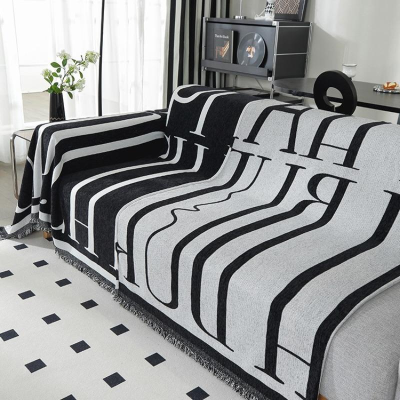 Chenille Sofa Throw Blanket Ins Style Sofa Cover with Tassel Four Season Couch Towel All-all-inclusive Dust Covers Blanekets