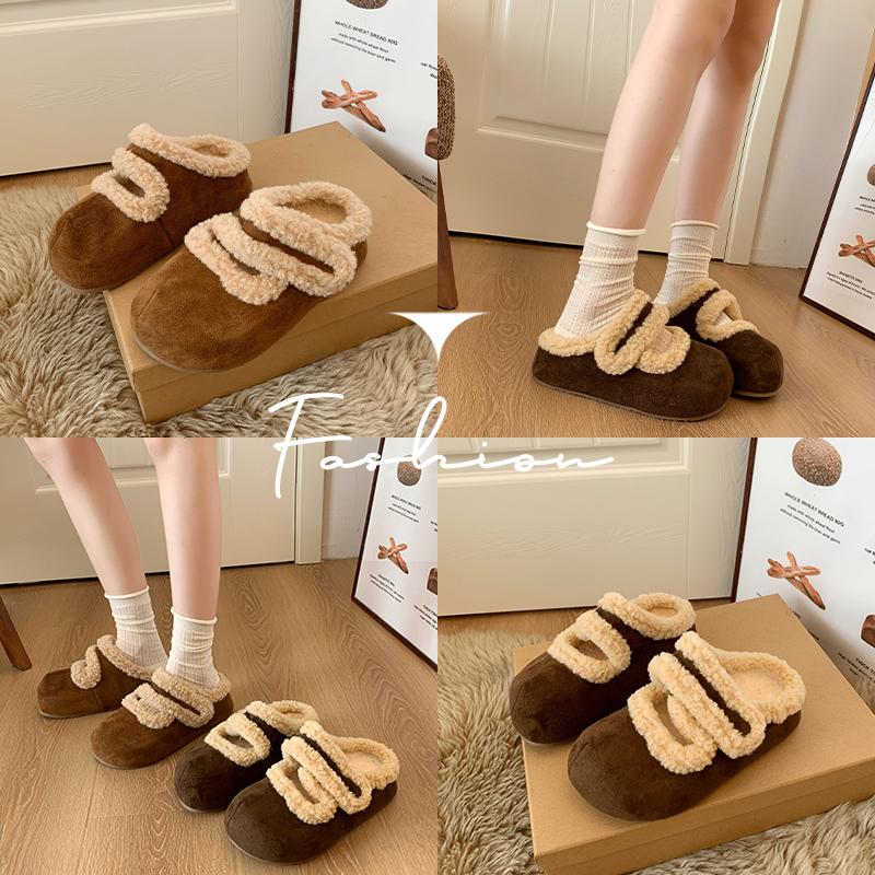 Winter Warm Women Casual Slippers 2026 New Fashion Soft Sole Anti-slippery Versatile Princess Keep Warm Home Shoes Slippers
