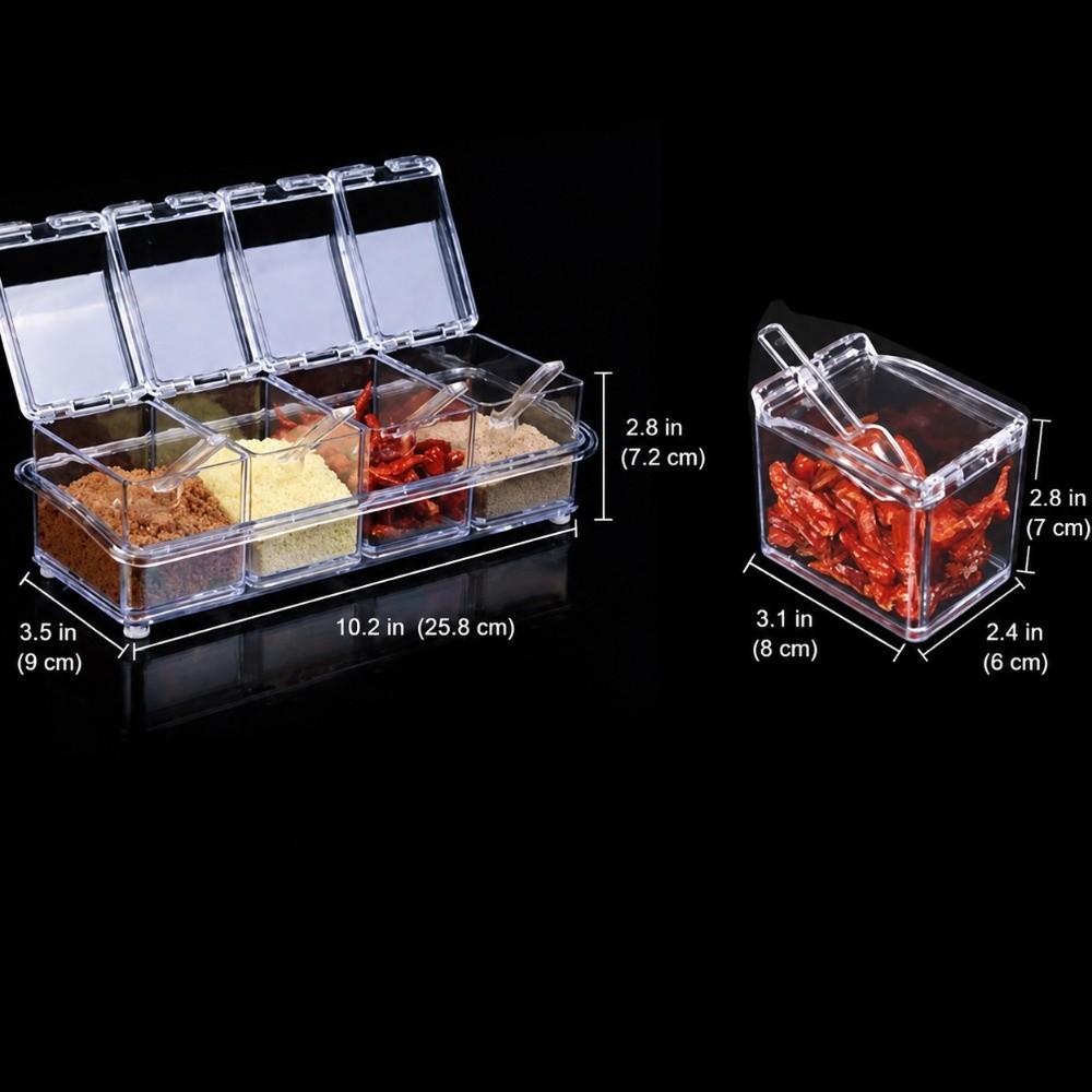 Acrylic Seasoning Jar Set 1.2L Spice Jar Set Stylish Condiment Storage Box For Home Cooks